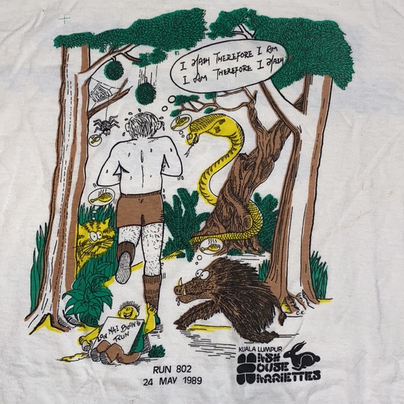 VINTAGE 80s SINGLE STITCH Hush House Harriers GRAPHIC T-SHIRT - Picture 4 of 9